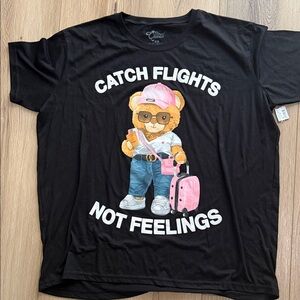 Black Graphic Tee with Bear Design unisex sz 2X NWT